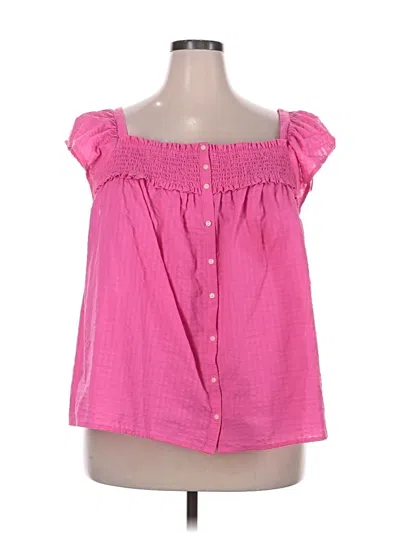 Pre-owned Old Navy Short Sleeve Blouse In Pink