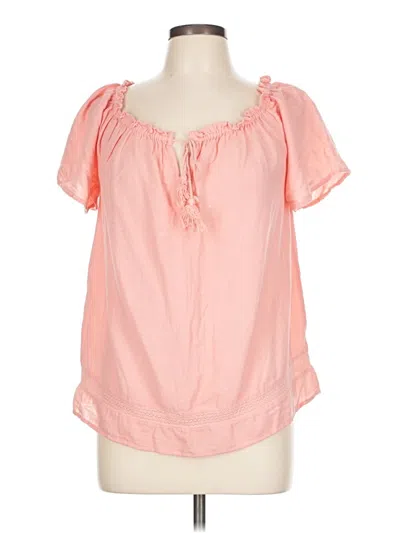 Pre-owned Old Navy Short Sleeve Blouse In Pink