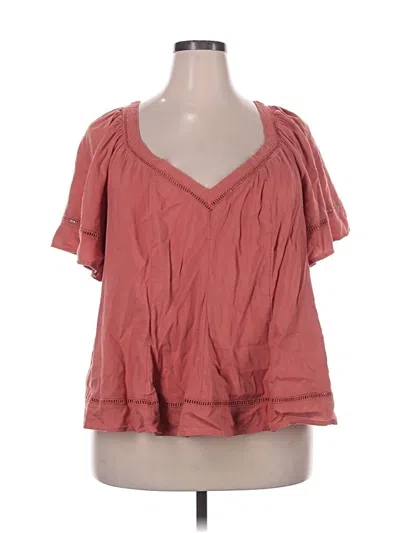Pre-owned Old Navy Short Sleeve Blouse In Pink