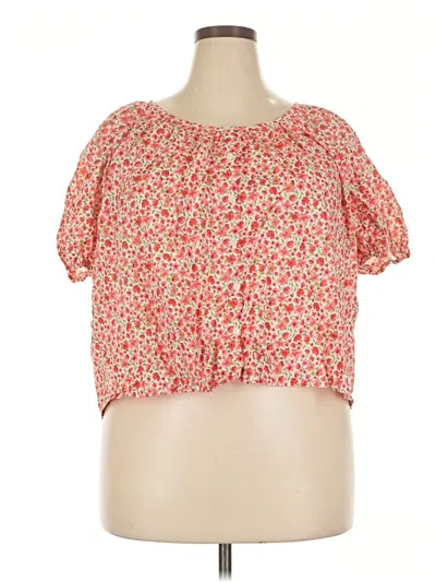 Pre-owned Old Navy Short Sleeve Blouse In Pink