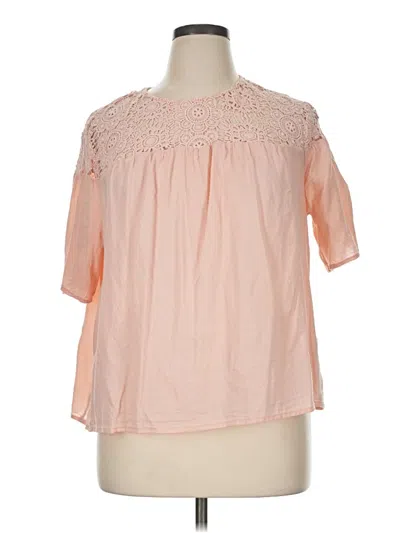 Pre-owned Old Navy Short Sleeve Blouse In Pink
