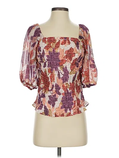 Pre-owned Old Navy Short Sleeve Blouse In Purple