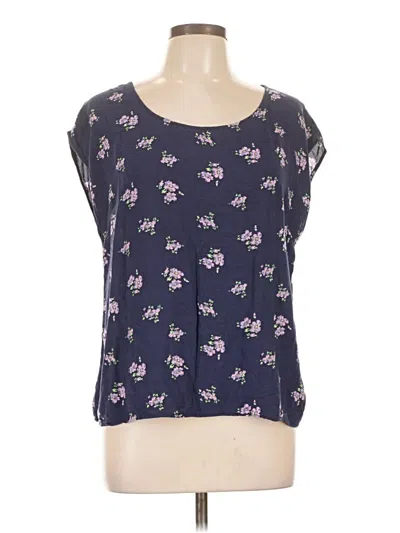 Pre-owned Old Navy Short Sleeve Blouse In Purple