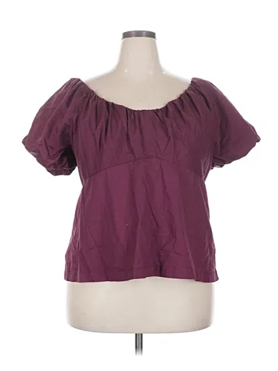 Pre-owned Old Navy Short Sleeve Blouse In Purple
