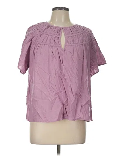 Pre-owned Old Navy Short Sleeve Blouse In Purple