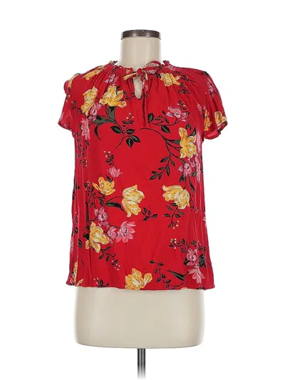 Pre-owned Old Navy Short Sleeve Blouse In Red