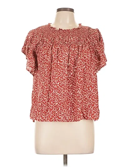 Pre-owned Old Navy Short Sleeve Blouse In Red