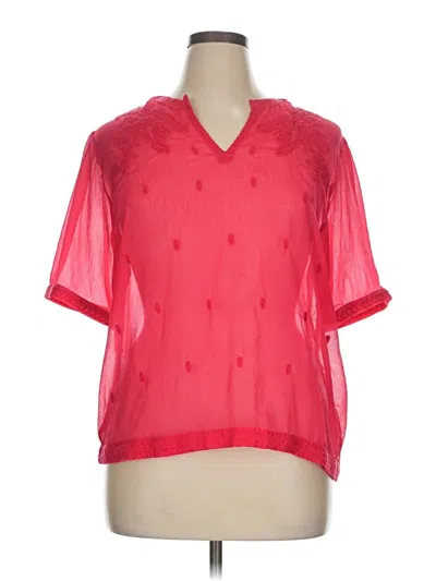 Pre-owned Old Navy Short Sleeve Blouse In Red
