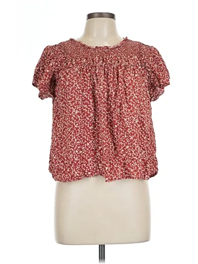 Pre-owned Old Navy Short Sleeve Blouse In Red