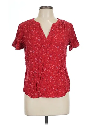 Pre-owned Old Navy Short Sleeve Blouse In Red