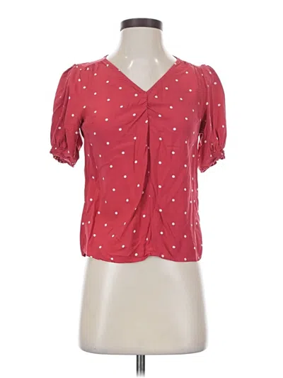 Pre-owned Old Navy Short Sleeve Blouse In Red