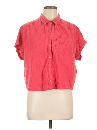 Pre-owned Old Navy Short Sleeve Blouse In Red