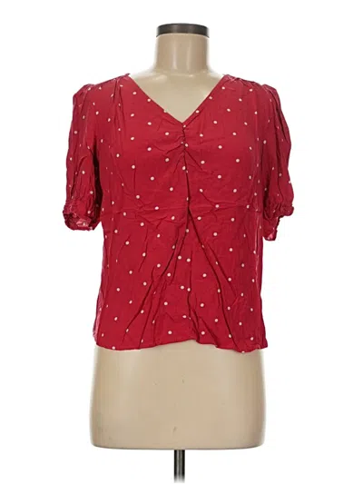 Pre-owned Old Navy Short Sleeve Blouse In Red