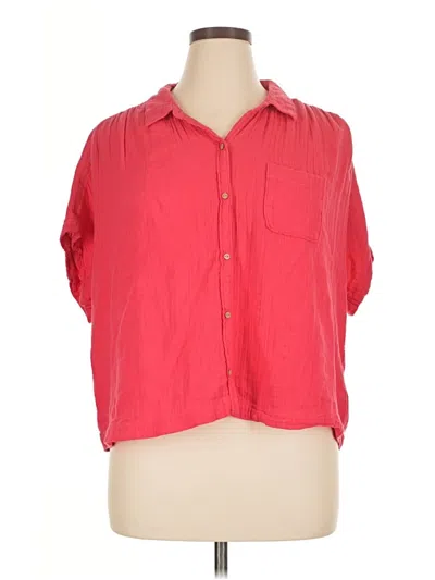 Pre-owned Old Navy Short Sleeve Blouse In Red