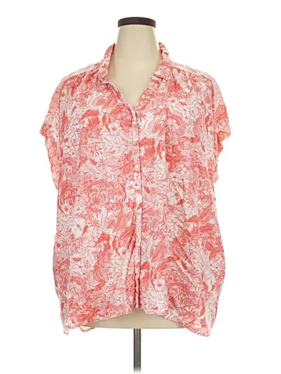 Pre-owned Old Navy Short Sleeve Blouse In Red