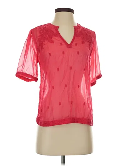 Pre-owned Old Navy Short Sleeve Blouse In Red