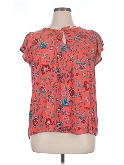 Pre-owned Old Navy Short Sleeve Blouse In Red