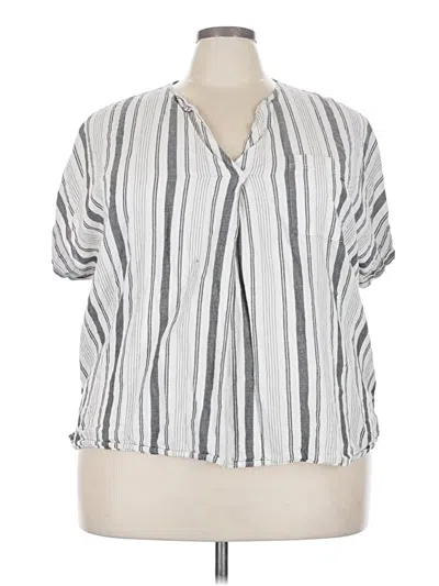 Pre-owned Old Navy Short Sleeve Blouse In Silver
