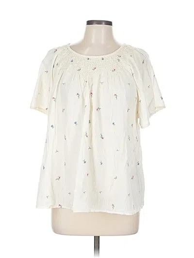 Pre-owned Old Navy Short Sleeve Blouse In White