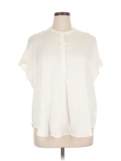 Pre-owned Old Navy Short Sleeve Blouse In White