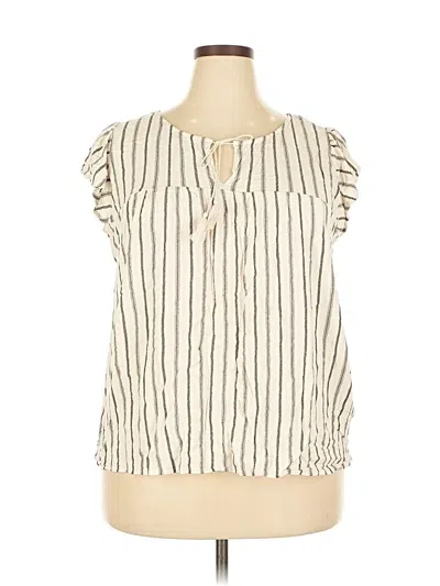 Pre-owned Old Navy Short Sleeve Blouse In White