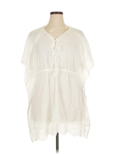 Pre-owned Old Navy Short Sleeve Blouse In White