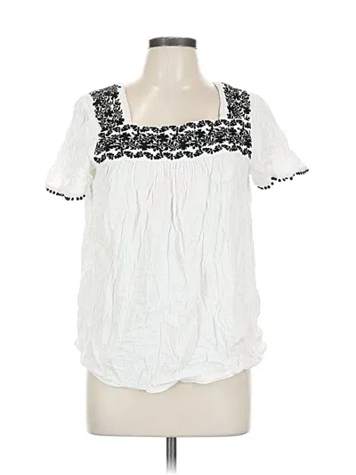 Pre-owned Old Navy Short Sleeve Blouse In White