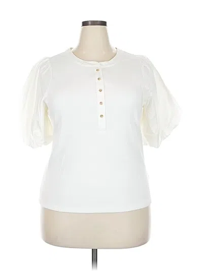 Pre-owned Old Navy Short Sleeve Blouse In White
