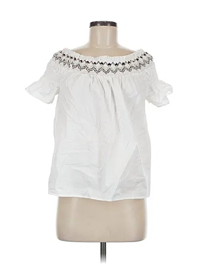 Pre-owned Old Navy Short Sleeve Blouse In White