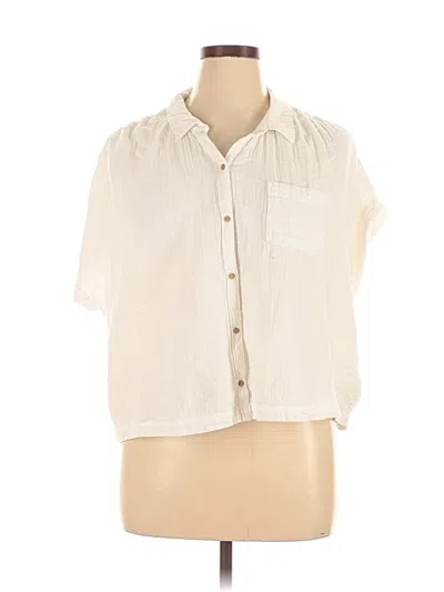 Pre-owned Old Navy Short Sleeve Blouse In White