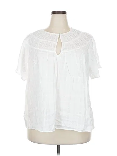 Pre-owned Old Navy Short Sleeve Blouse In White