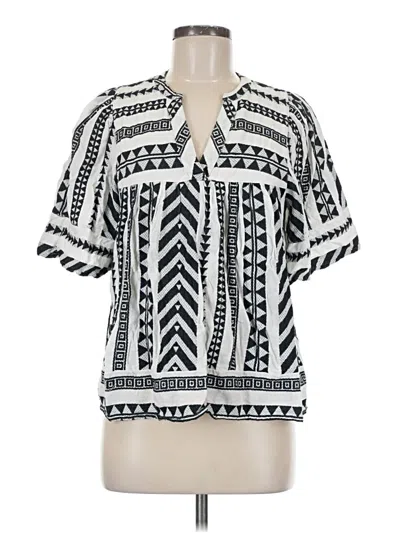 Pre-owned Old Navy Short Sleeve Blouse In White
