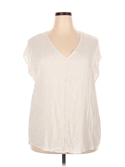 Pre-owned Old Navy Short Sleeve Blouse In White