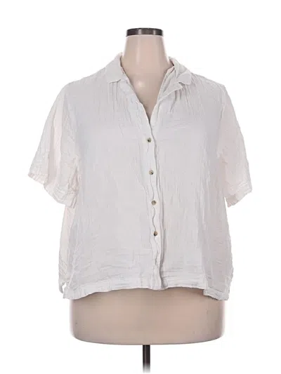 Pre-owned Old Navy Short Sleeve Blouse In White