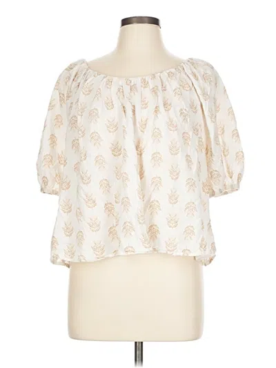 Pre-owned Old Navy Short Sleeve Blouse In White