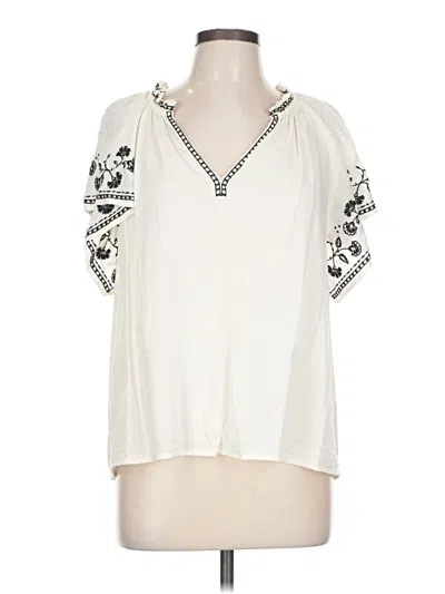 Pre-owned Old Navy Short Sleeve Blouse In White