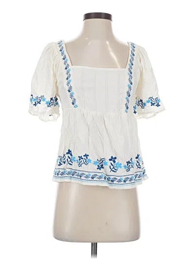 Pre-owned Old Navy Short Sleeve Blouse In White