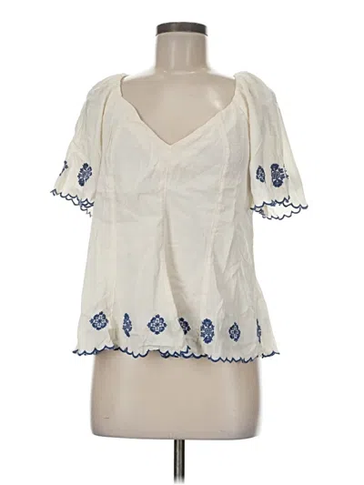 Pre-owned Old Navy Short Sleeve Blouse In White