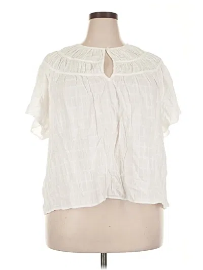 Pre-owned Old Navy Short Sleeve Blouse In White
