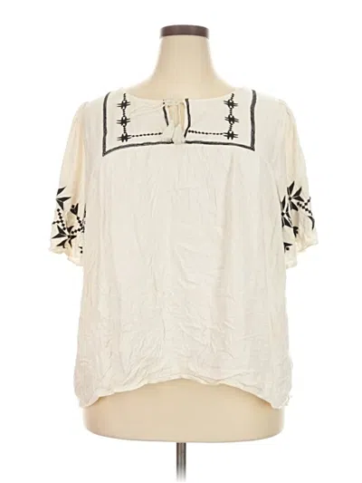 Pre-owned Old Navy Short Sleeve Blouse In White