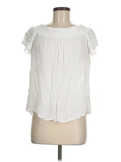 Pre-owned Old Navy Short Sleeve Blouse In White