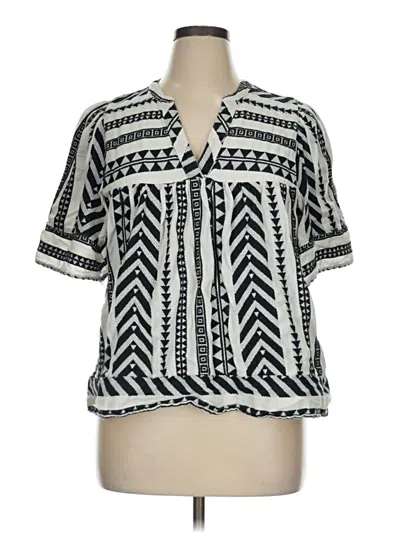 Pre-owned Old Navy Short Sleeve Blouse In White
