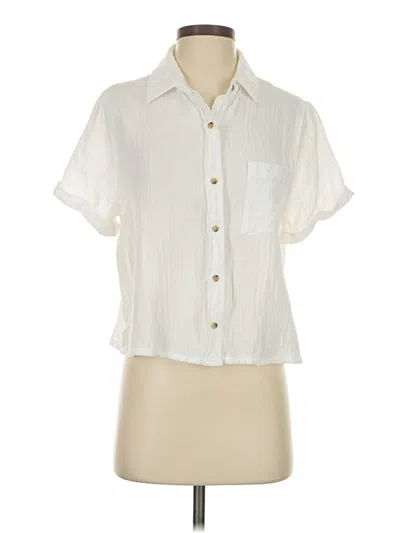 Pre-owned Old Navy Short Sleeve Blouse In White