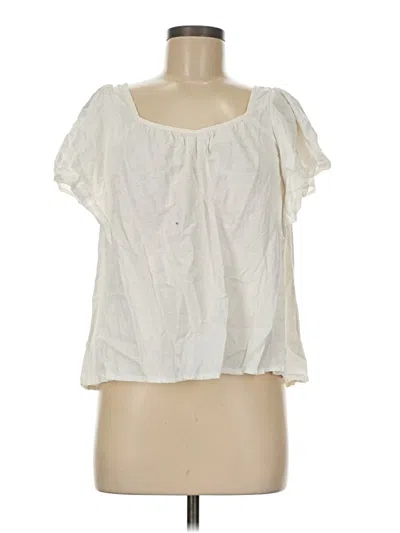 Pre-owned Old Navy Short Sleeve Blouse In White