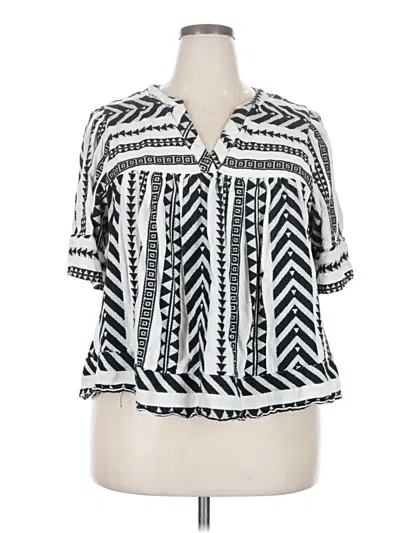Pre-owned Old Navy Short Sleeve Blouse In White