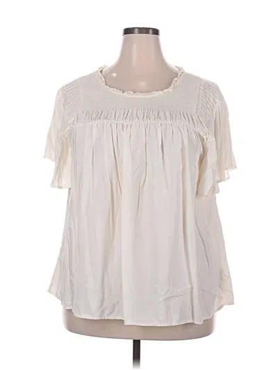 Pre-owned Old Navy Short Sleeve Blouse In White