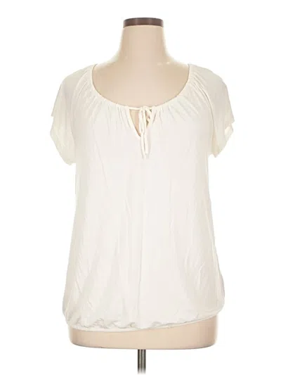 Pre-owned Old Navy Short Sleeve Blouse In White