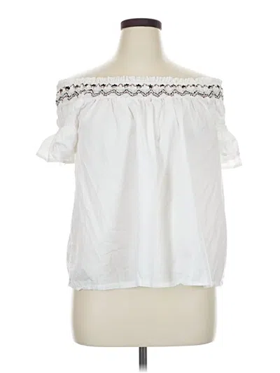 Pre-owned Old Navy Short Sleeve Blouse In White