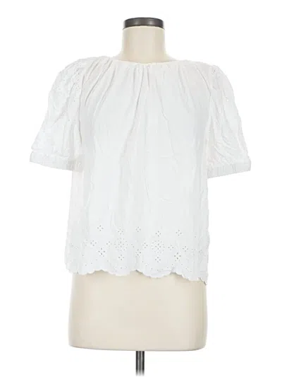 Pre-owned Old Navy Short Sleeve Blouse In White