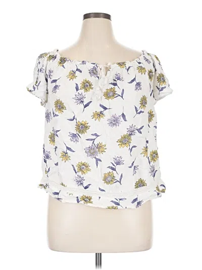 Pre-owned Old Navy Short Sleeve Blouse In White